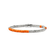JOHN HARDY Heishi Bracelet with Orange Enamel 4mm